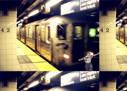 Infamous "Retard Kid" tries the subway.