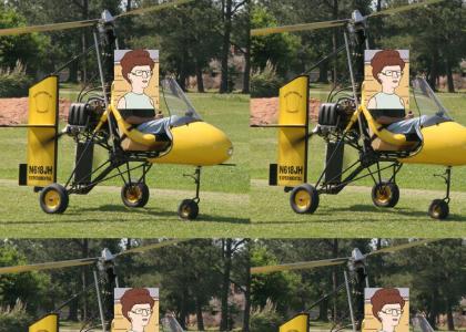 Peggy Hill Takes Flight in Her Gyrocopter