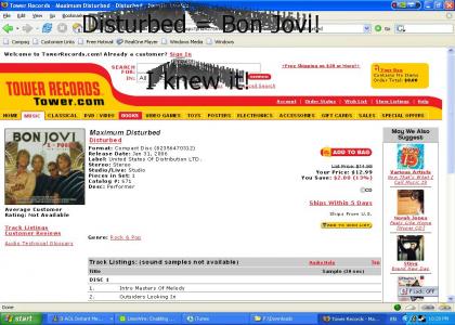 Disturbed = Bon Jovi