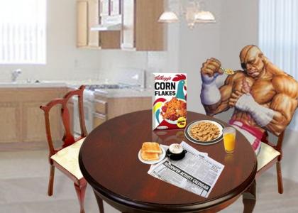 Sagat starts his day, the right way