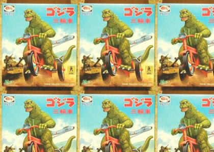Godzilla wants to ride his bicycle