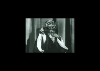 PREACHER MONKEY SPEAKS IN SATANIC TONGUES