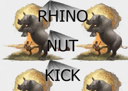 guy kicks rhino in the nuts while i play unfitting music