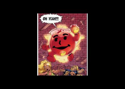 Koolaid Man doesnt change facial expressions