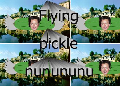A FLYING PICKLE!