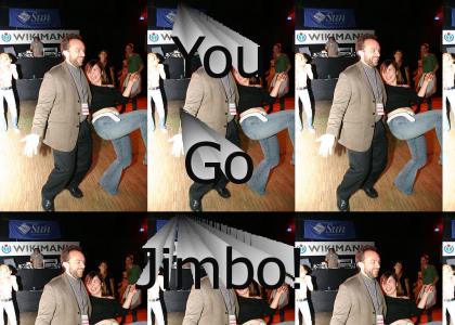 Wikipedia founder Jimmy Wales works it