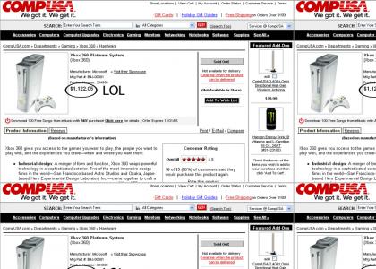 $1122.05 for an xbox 360 at CompUSA?!? WTF?!?