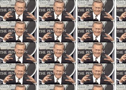 Donald Rumsfeld makes Gestures