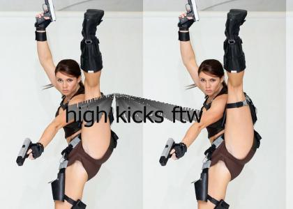 Lara Croft can still Kick High