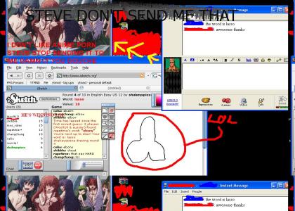 I help my friend cheat at Isketch so he sends me anime porn but my buddy icon stares at the girls and they cover themselves in s