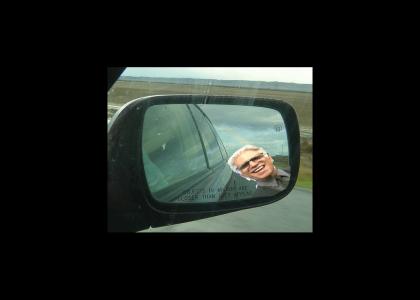 OBJECTS IN MIRROR ARE CLOSER THAN THEY APPEAR