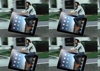 Why Yes, That is Steve Jobs Riding an iPad.