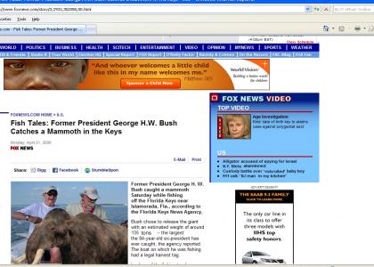 Former President Bush catches Mammoth