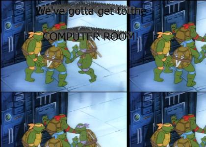 Donatello's got to find the computer room!