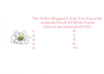The Pube Muppet talks about his 10 favorite YTMNDers