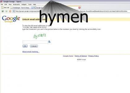 Google Groups Loves Hymen