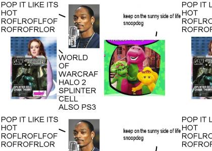 LINDSAY LOHAN READS GAME INFORMER AT SNOOP DOG CONCERT WHILE BARNEY IS GAY (thx edition)