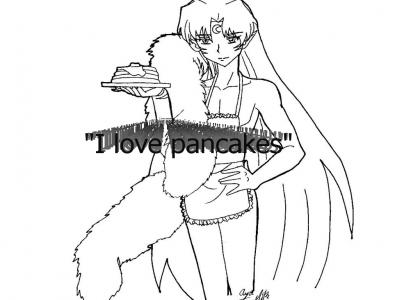 fluffy loves pancakes