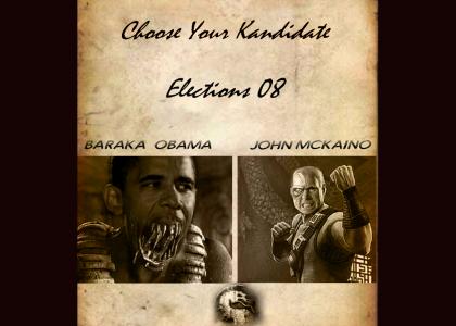 Choose Your Kandidate.  Obama McCain Mortal Kombat