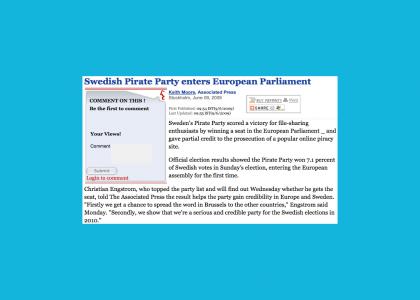 Swedish Pirate Party Wins EU Seat