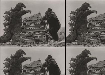 Godzilla hates giant monkeys...