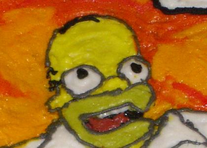 homer cake, stares into your soul