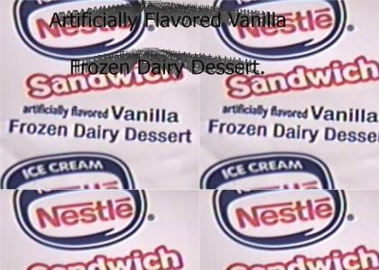 Artificially Flavored Vanilla Frozen Dairy Dessert.