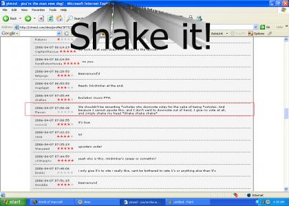 YTMND user shakes it!(Okay, with his head...)