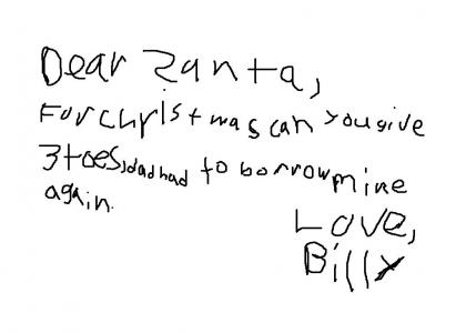 BIlly's chritmas letter