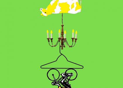 cow.chandelier.hanger.cyclist
