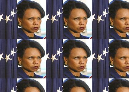 Condoleeze rice doesnt change facial expressions!