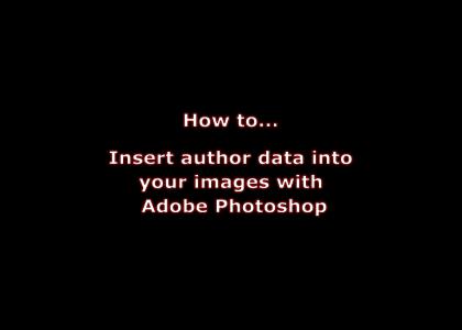 How to insert author data into your images with adobe photoshop