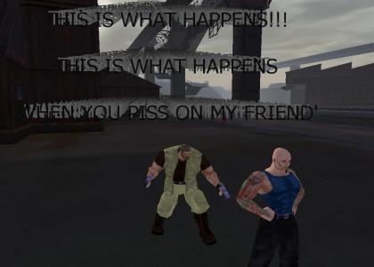 Walter gets revenge for The Dude's Carpet. (CoH and Big Lebowski)