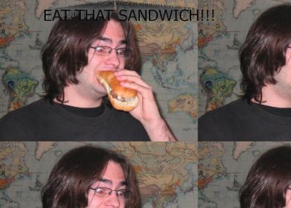 Man loves his sandwich