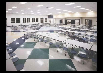 A Man Sitting In The Cafeteria