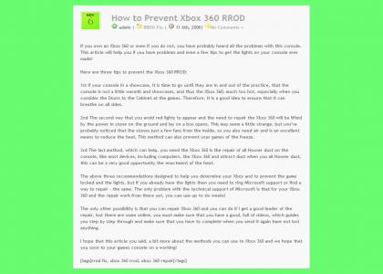 How To Prevent Xbox 360 RROD - A Reading