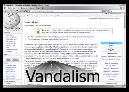 Wikipedia Vandalism article has One Weakness...