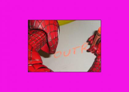 Spiderman Writes His 1st Word
