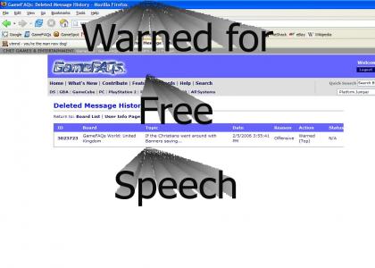 Warned for Free Speech