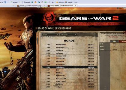 LOL I AM 1 RANK ABOVE 1337 IN GEARS OF WAR 2 HORDE MODE