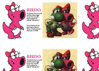 Yoshi and Birdo... gay lovers? (read the text, it's implying Birdo's male, idiots)