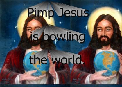 Pimp Jesus is bowling the world.