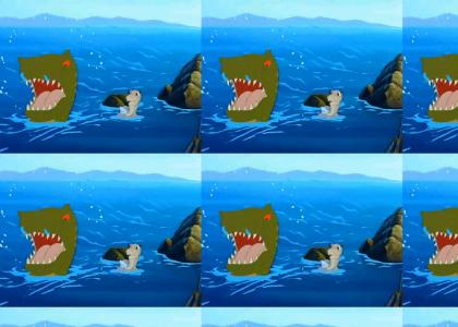 Funny Sharptooth vs. Big Water