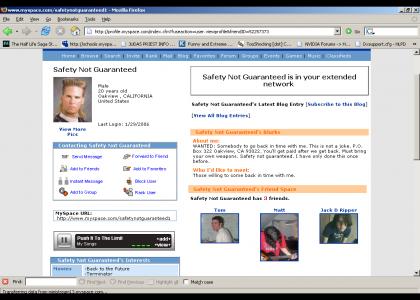 Safety Not Guaranteed On Myspace