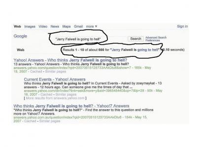 Jerry Falwell calls to me from the depths of hell!