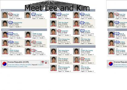Kim and Lee in korean soccer team