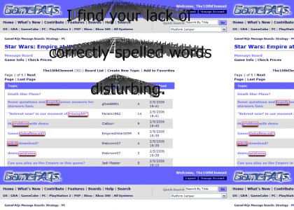 Fans of Empire at War fail at spelling.