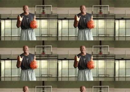 Michael Jordan teaches kids how to suck at basketball