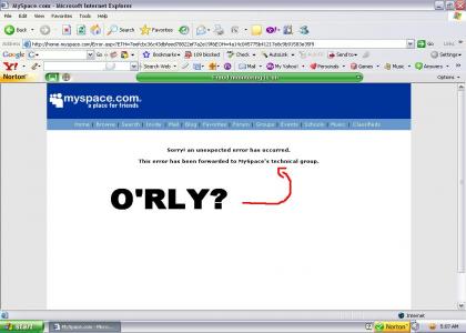Myspace gets an unexpected error
