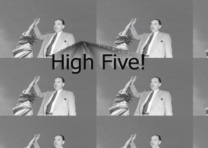 Joe McCarthy High Fives the Statue of Liberty